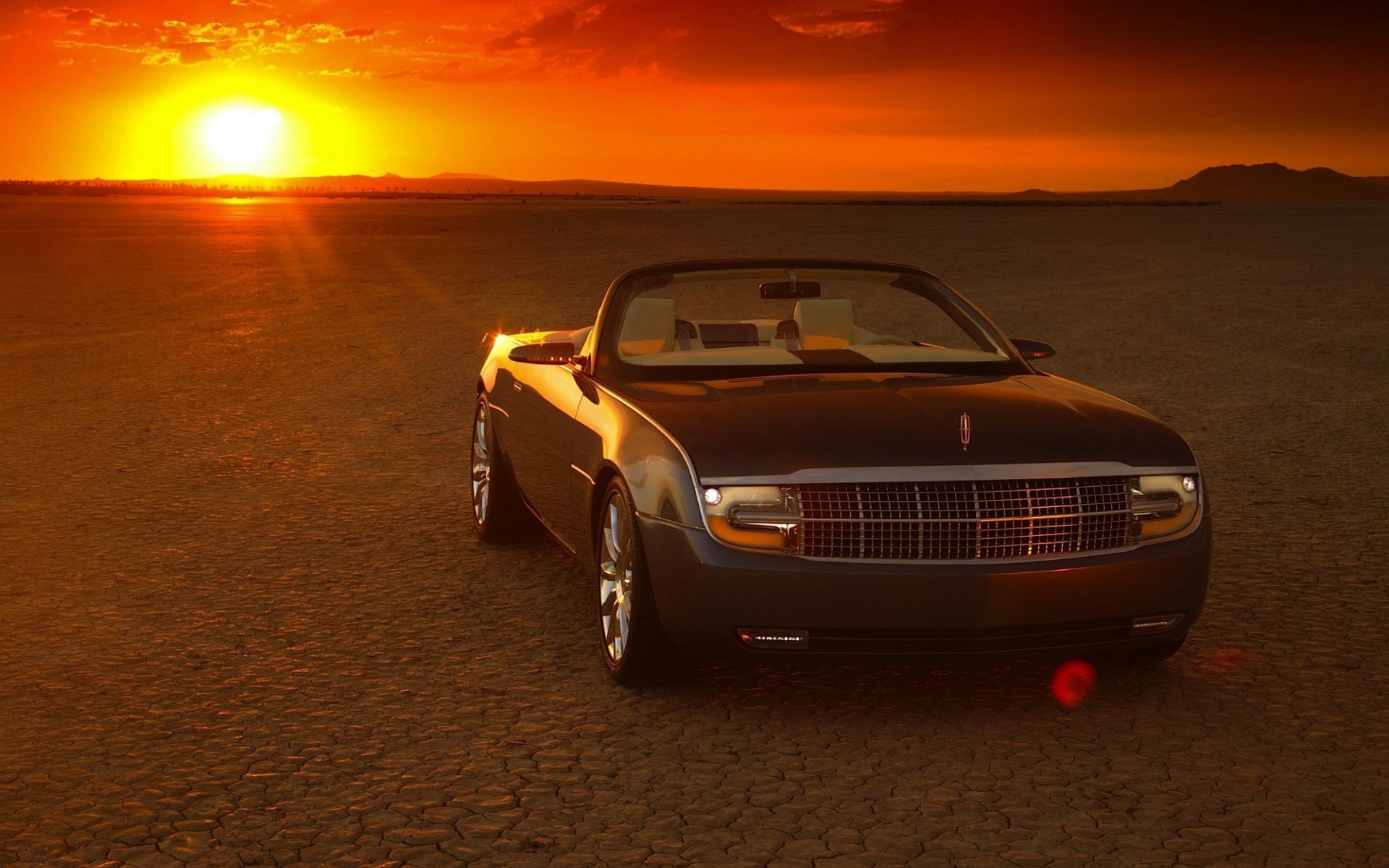 lincoln, Car, Sunset, Convertibile Wallpaper