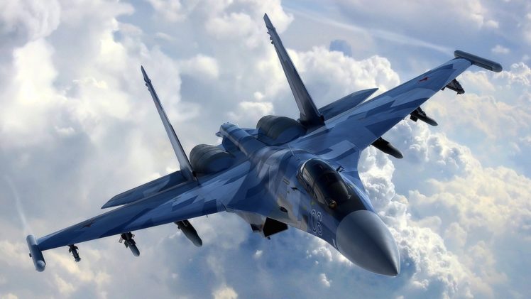su 35, Fighter, Jet, Russia, Weapons, Flight, Sky, Clouds HD Wallpaper Desktop Background