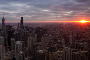 chicago, Buildings, Skyscrapers, Sunset, Architecture, Cities, Sky, Clouds, Sunrise