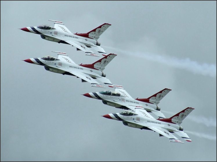 acrobatic, Aircrafts, Army, F, 16, Falcon, Fighter, Fighting, Jet, Thunderbirds HD Wallpaper Desktop Background