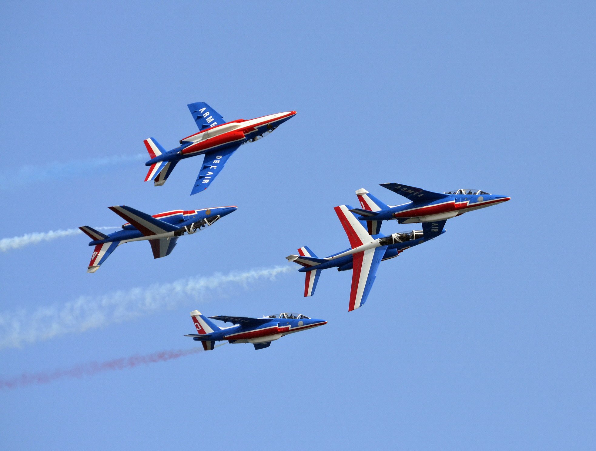 air, Aircraft, Aviation, Contrails, Force, France, Patrouille, Jet, Alpha, Acrobatic Wallpaper