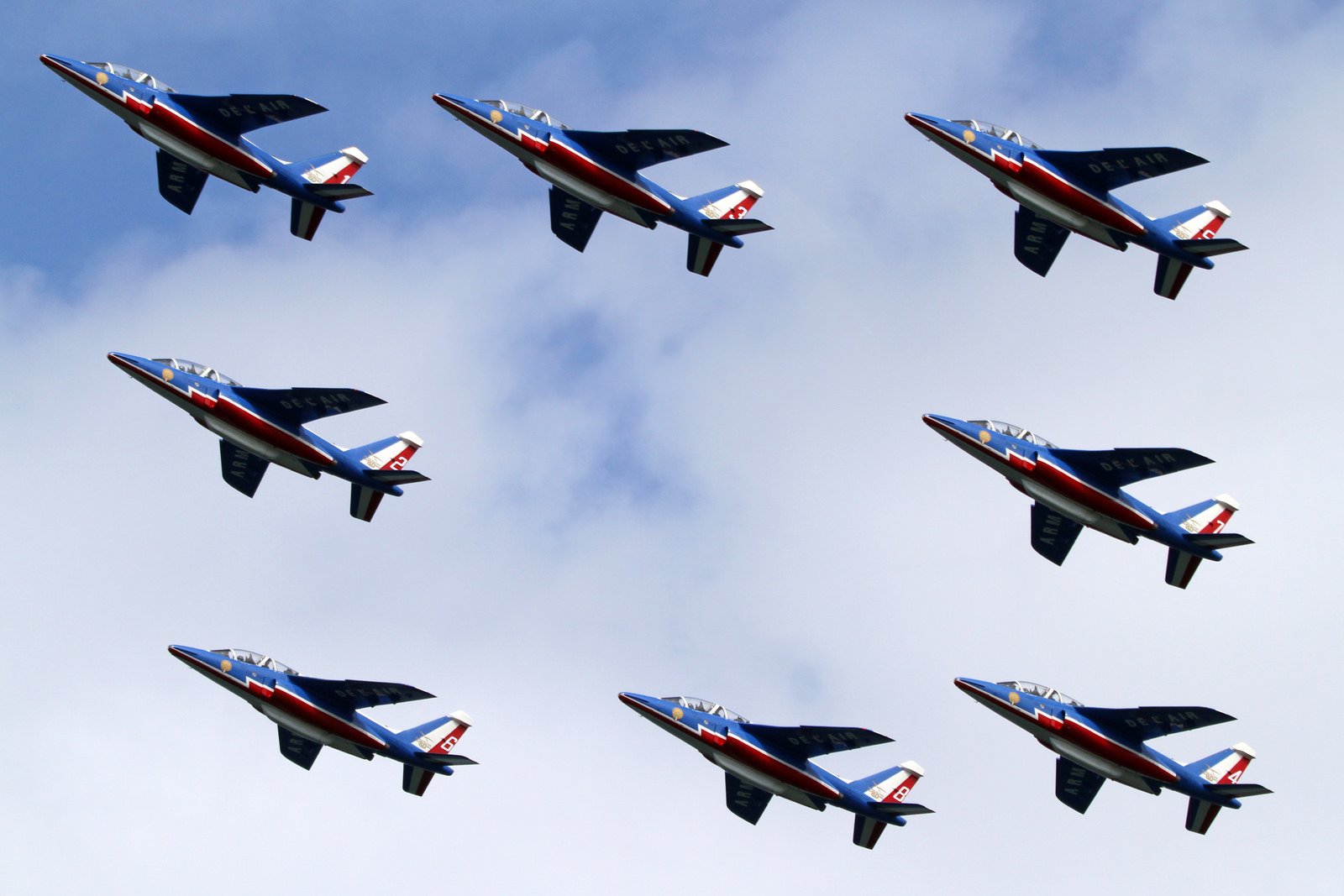 air, Aircraft, Aviation, Contrails, Force, France, Patrouille, Jet, Alpha, Acrobatic Wallpaper