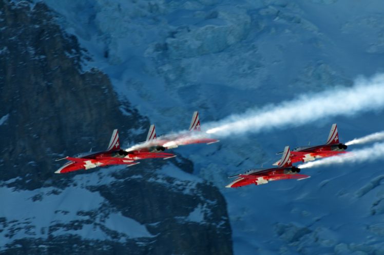 air, Aircraft, Aviation, Patrouille, Suisse, Jet, Acrobatic, Northrop, F 5, Freedom, Fighter HD Wallpaper Desktop Background