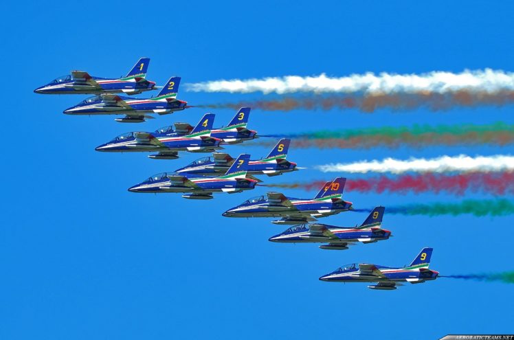 aermacchi, Mb 339, Pan, Freece, Tricolori, Jet, Team, Acrobatic, Italia, Aircrafts HD Wallpaper Desktop Background