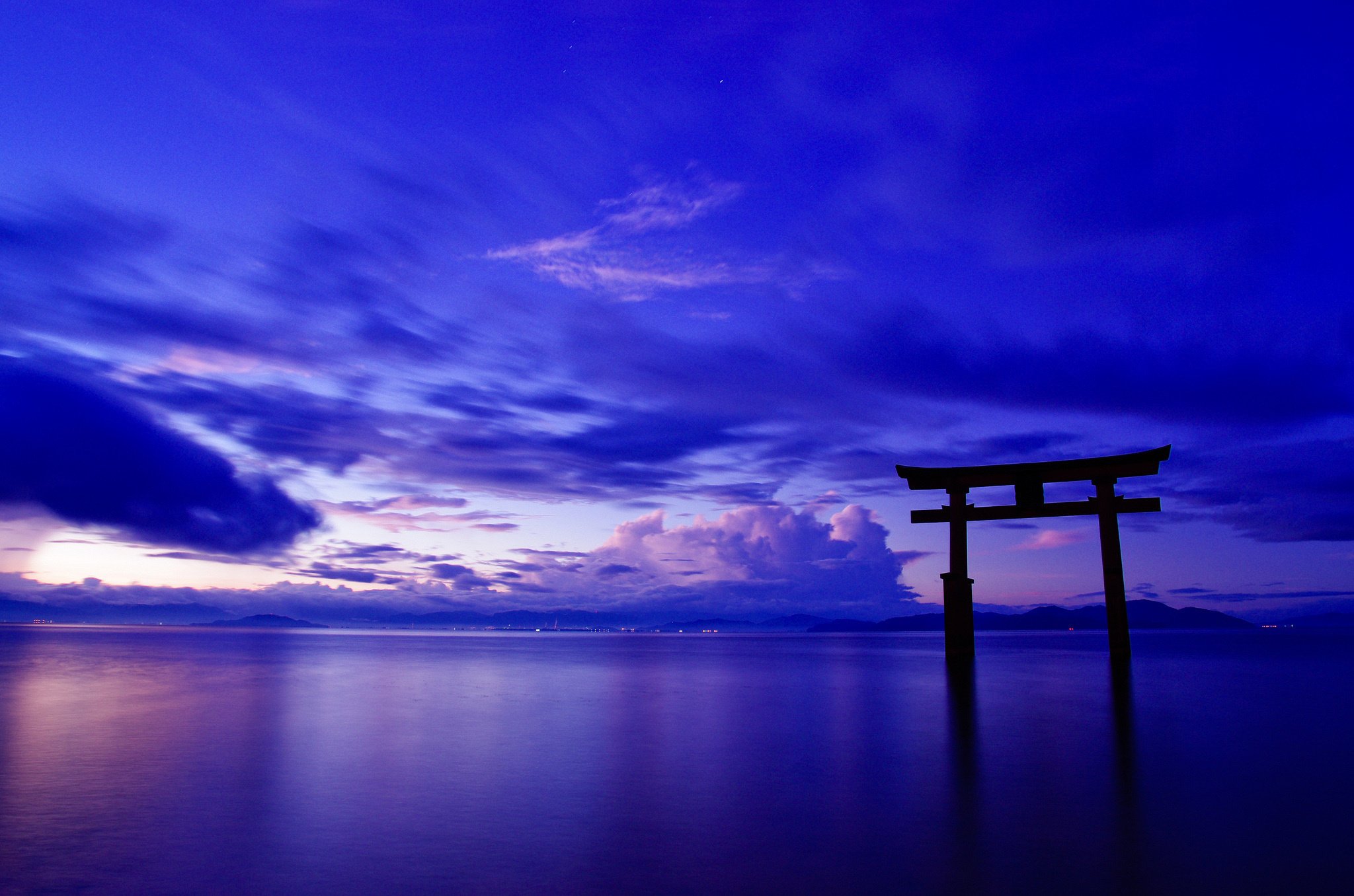 clouds, Gate, Ocean, Sky, Japan, Sea, Bokeh Wallpapers HD ...