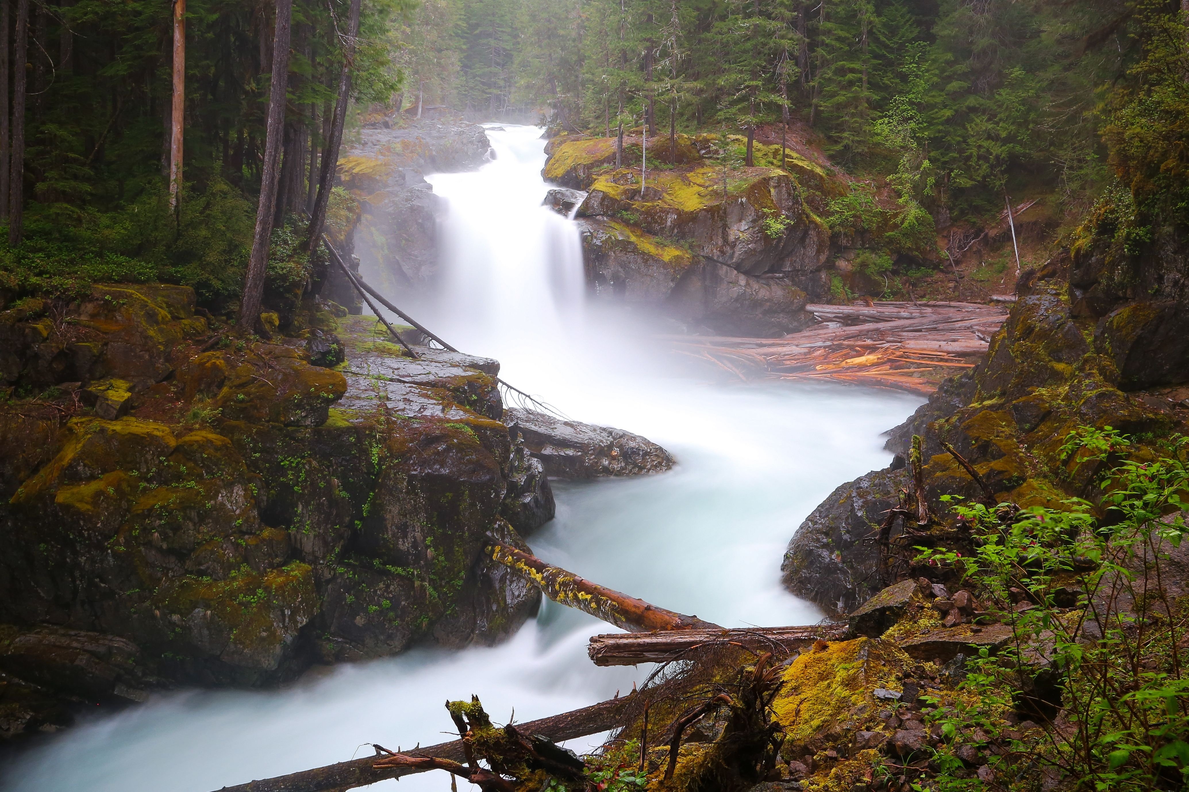 river, Waterfall, Landscape, Forest Wallpaper