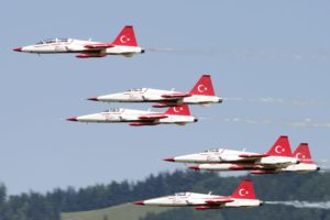 acrobatic, Air, Aircrafts, Turkish, Stars, Team, Northrop, F 5, Freedom, Fighter