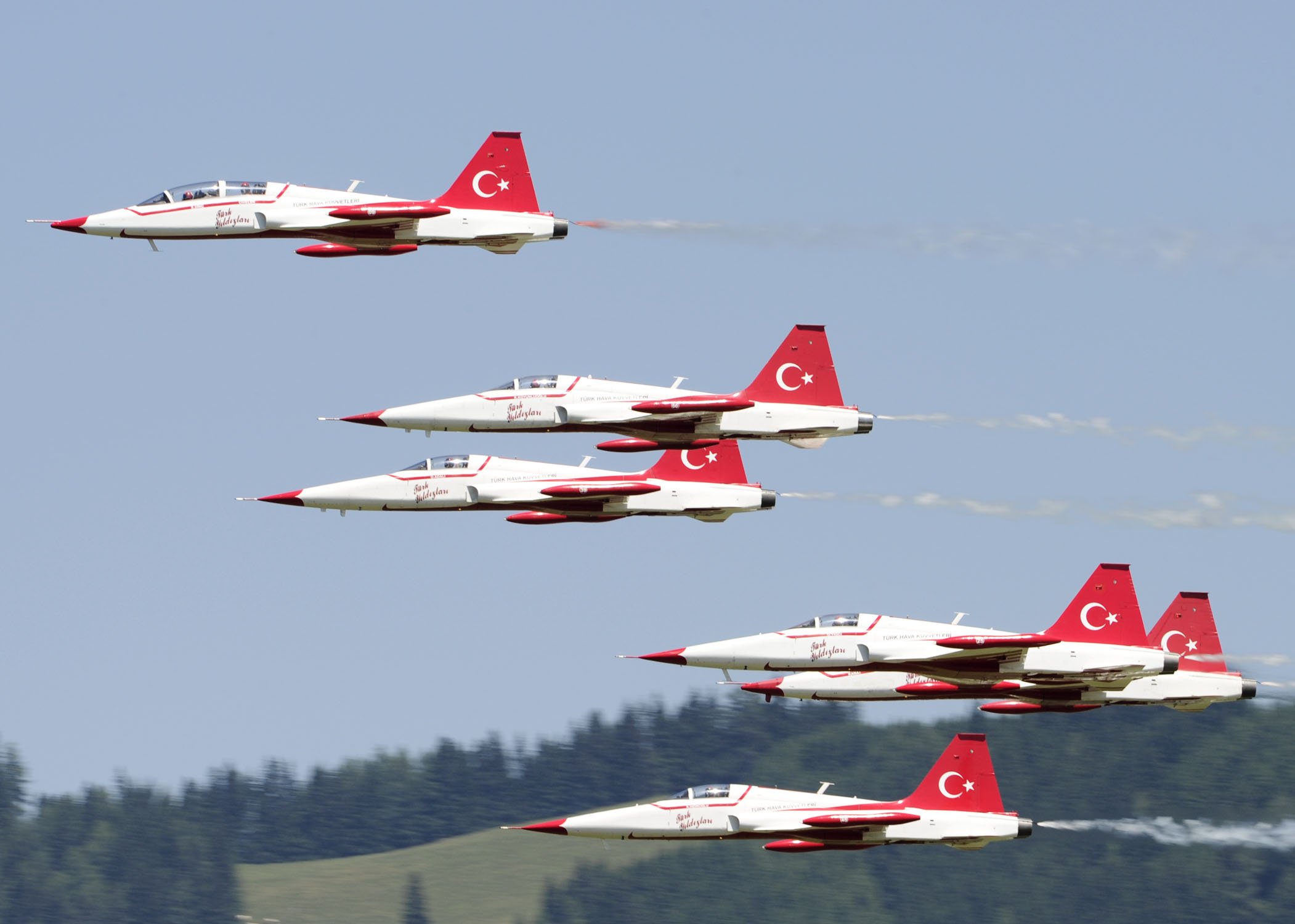 acrobatic, Air, Aircrafts, Turkish, Stars, Team, Northrop, F 5, Freedom, Fighter Wallpaper