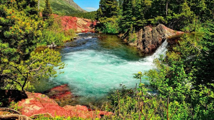 waterfall, River, Forest, Nature HD Wallpaper Desktop Background