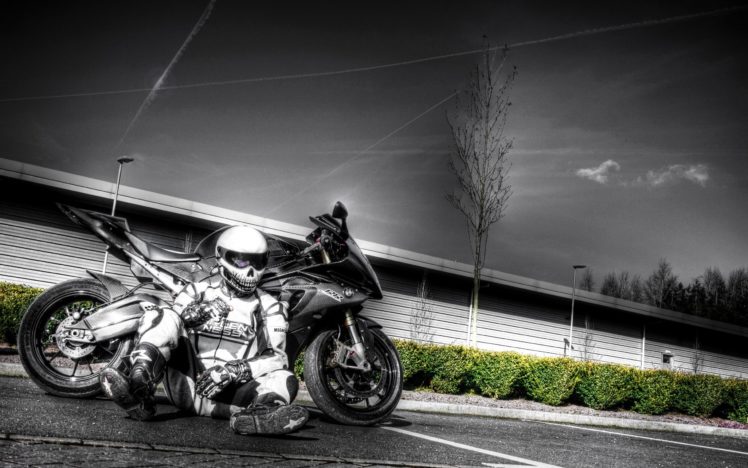 motorcycle, Man, Driver, Rest, Sky, Bw Wallpapers HD / Desktop and Mobile  Backgrounds