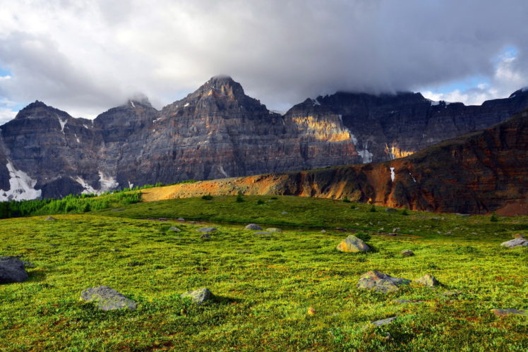 nature, Landscapes, Fields, Grass, Mountains, Sky HD Wallpaper Desktop Background