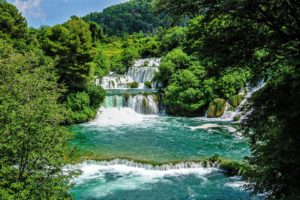 nature, Green, River, Waterfall