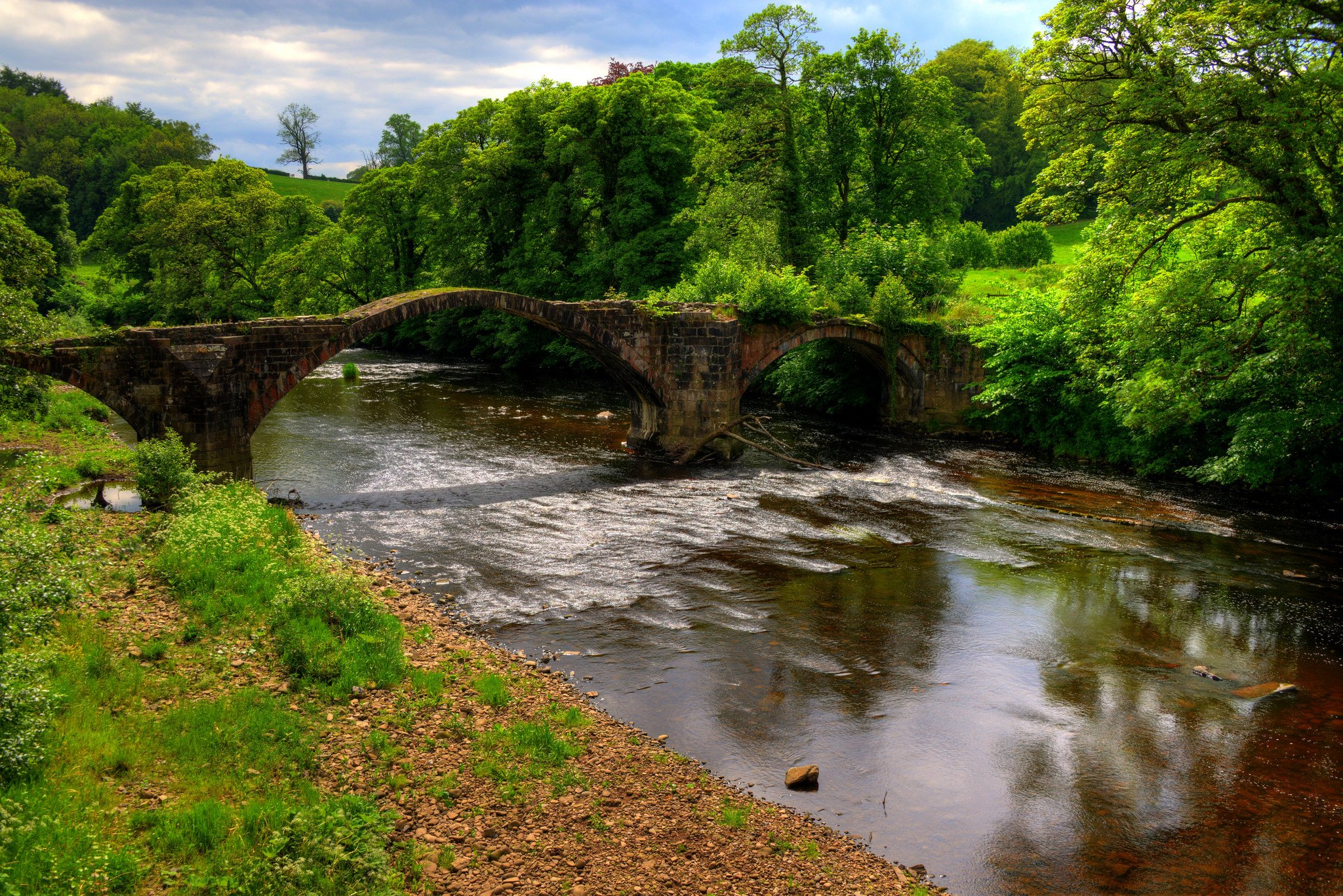 bridge, Rivers, Nature, Water, Architecture, Rock, Iron, Landscapes, City, Wallpaper Wallpaper