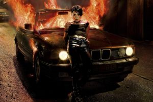 bmw, Girl, Fire, Beauty, Lady, Gothic