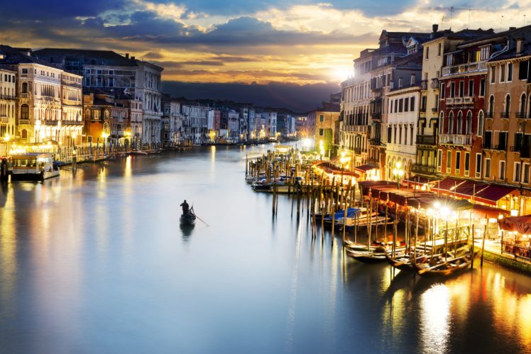 river, Boat, Town, Light HD Wallpaper Desktop Background