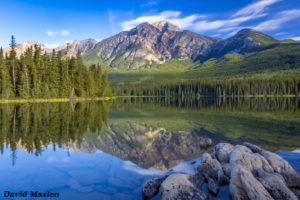 forests, Lakes, Mountains, Reflection, Nature, Landscapes, Water, Trees, Wallpaper, Forests, Sky, Rock