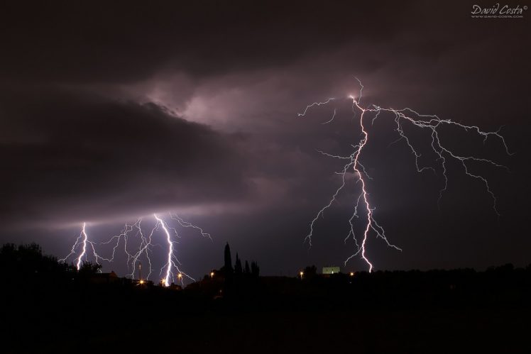 thunder, Storn, Flash, Lightning, Sky, Night, Eclair, Nuit, Foudre, Nature, Walppaper HD Wallpaper Desktop Background