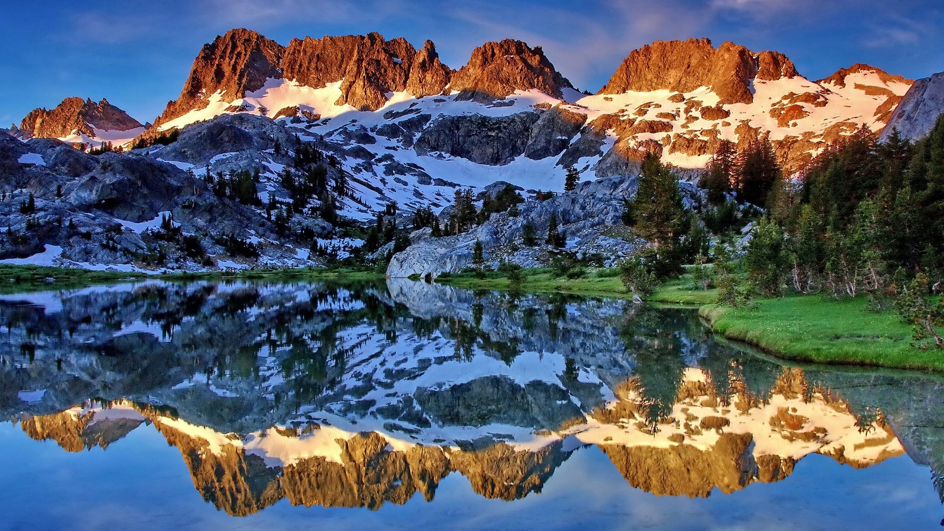 mountains, Nature, Green, Forest, Rocks, Snow Wallpaper