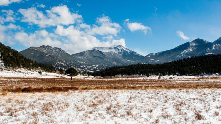 mountains, Nature, Green, Forest, Rocks, Snow HD Wallpaper Desktop Background