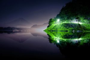 river, Light, Night, Nature, Green