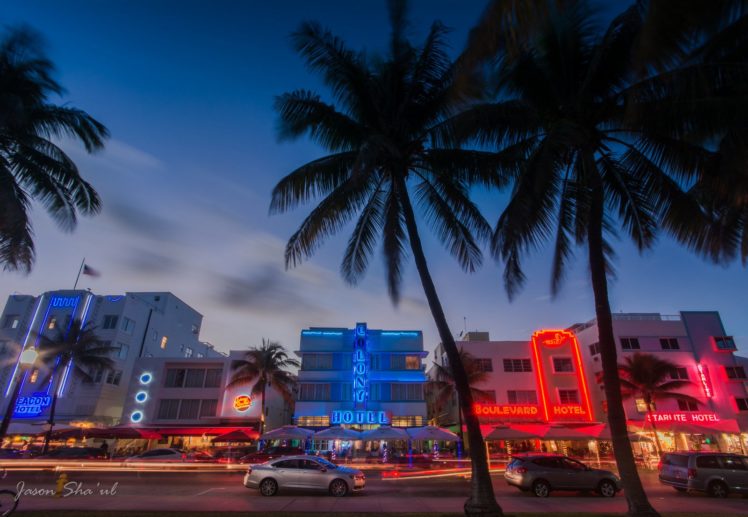 florida, Miami, Tower, Marina, Bridge, Beach, Monuments, Usa, Night, Urban, Cities, United, States, Panorama, Panoramic HD Wallpaper Desktop Background