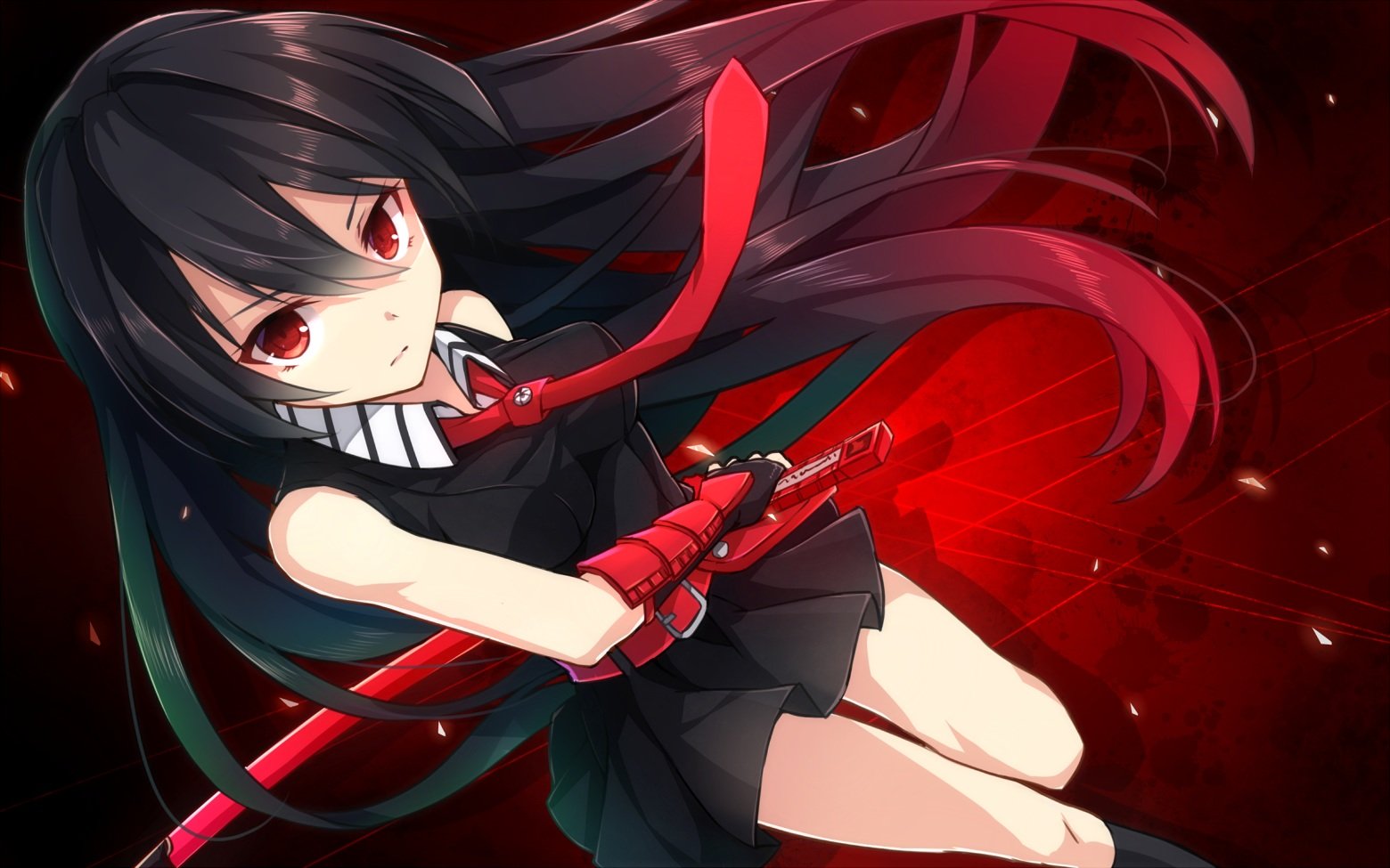 akame, Akame, Ga, Kill , Black, Hair, Kneehighs, Long, Hair, Nikkunemu