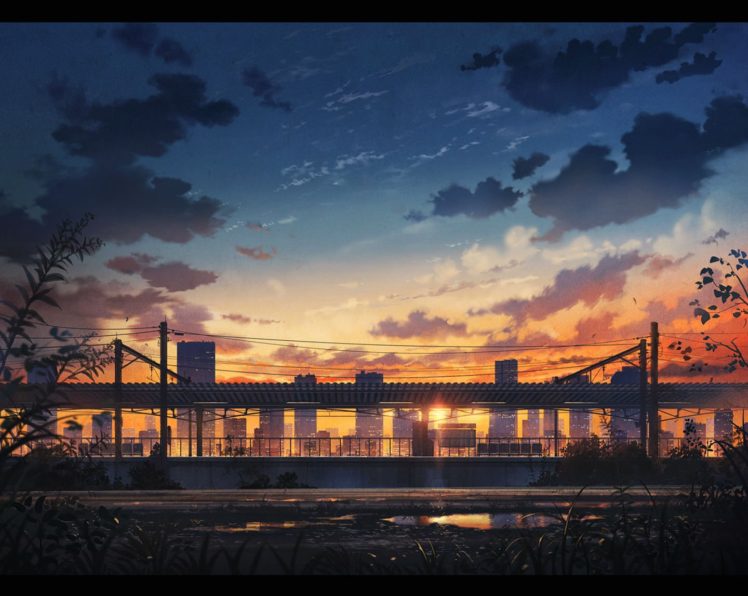 city, Clouds, Cola,  gotouryouta , Landscape, Nobody, Original, Scenic, Sky, Sunset, Tagme HD Wallpaper Desktop Background