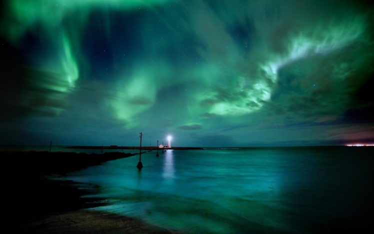 aurora, Borealis, Northern, Lights, Sky, Lighthouse HD Wallpaper Desktop Background