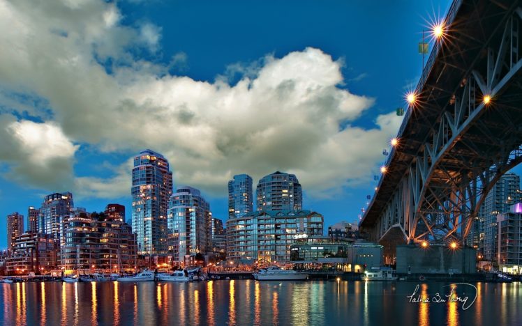 cities, Buildings, Architecture, Sky, Clouds, Bridges, Water, Reflection HD Wallpaper Desktop Background