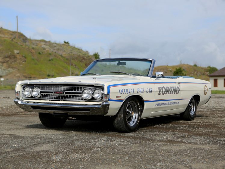 1968, Ford, Fairlane, Torino, G t, Convertible, Indy, 500, Pace, Muscle, Classic, Race, Racing HD Wallpaper Desktop Background