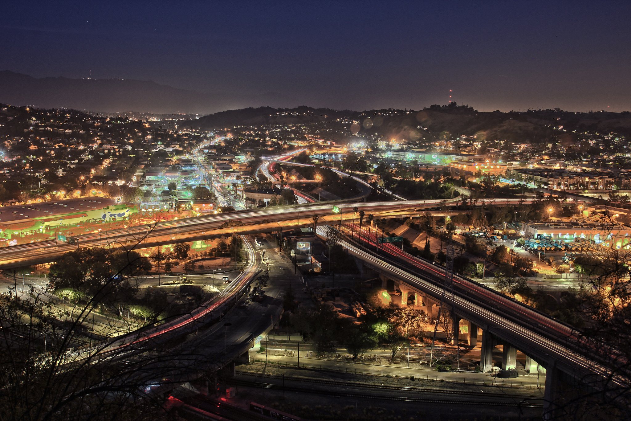 los, Angeles, California, Pacific, Ocean, Beach, Architecture, Buildings, Cities, Lights, Night Wallpaper