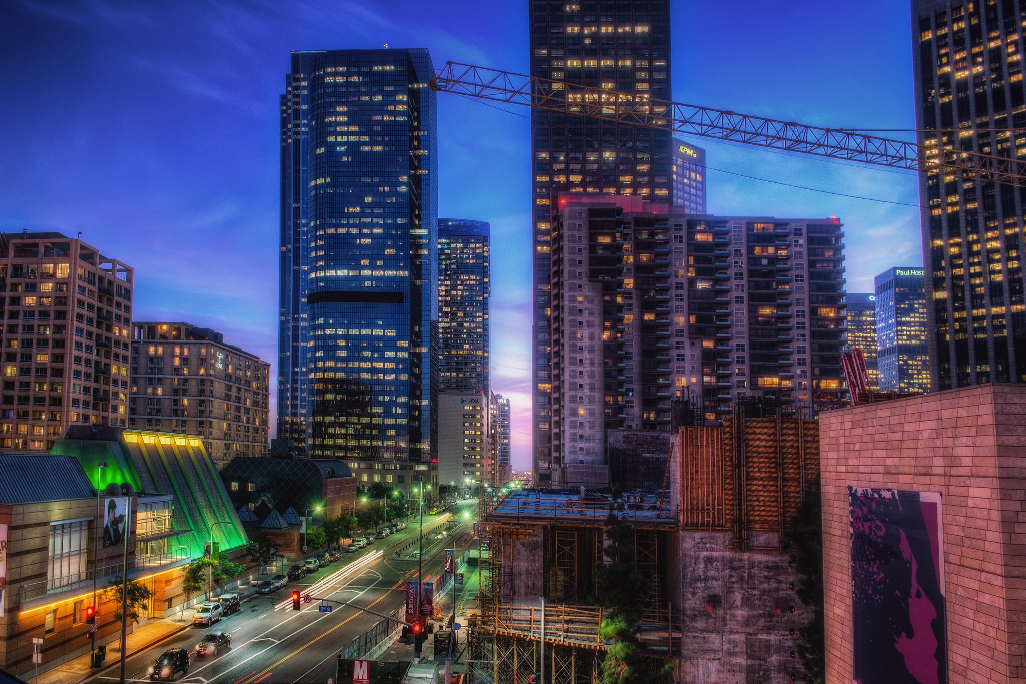 los, Angeles, California, Pacific, Ocean, Beach, Architecture, Buildings, Cities, Lights, Night Wallpaper