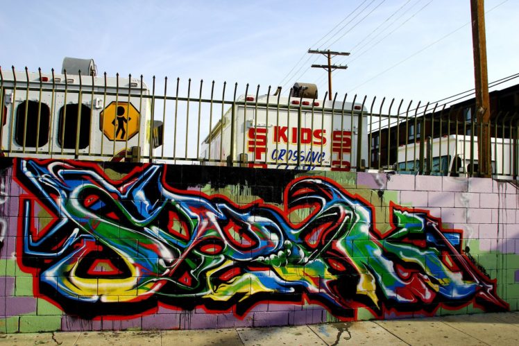 los, Angeles, California, Pacific, Buildings, Cities, Graffiti, Colors, Graff, Wall, Art, Street, Illegal, City HD Wallpaper Desktop Background