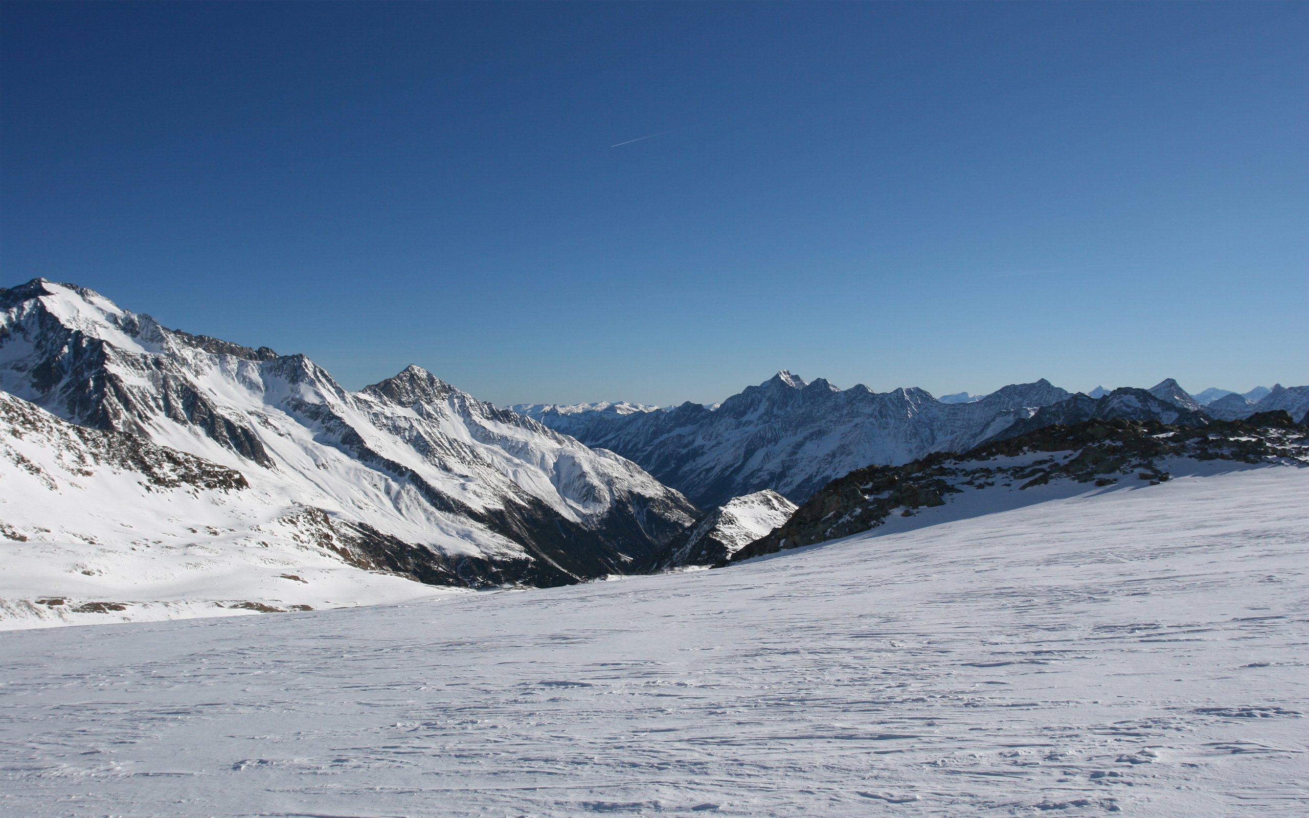 mountains, Nature, Snow, Rocks, Green, Sky, River, Lake Wallpaper