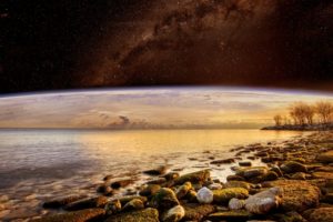 alien, Landscape, Planet, Stars, Space, Sci fi