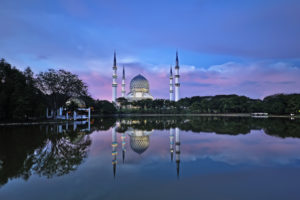 building, Reflection, Mosque, Lake, Sky