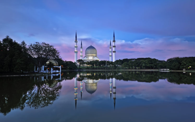 building, Reflection, Mosque, Lake, Sky HD Wallpaper Desktop Background