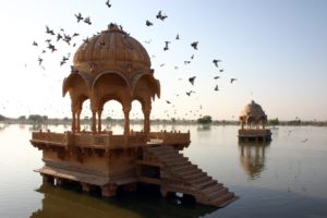 amar, Sagar, Lake, Birds, Buildings
