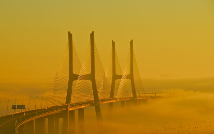 bridge, Fog HD Wallpaper Desktop Background