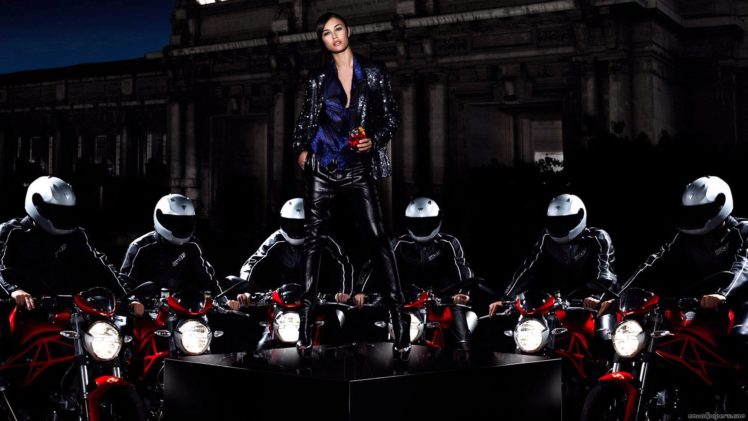 motorcycles,  , Women, Helmet, Black, Latex, Boot HD Wallpaper Desktop Background
