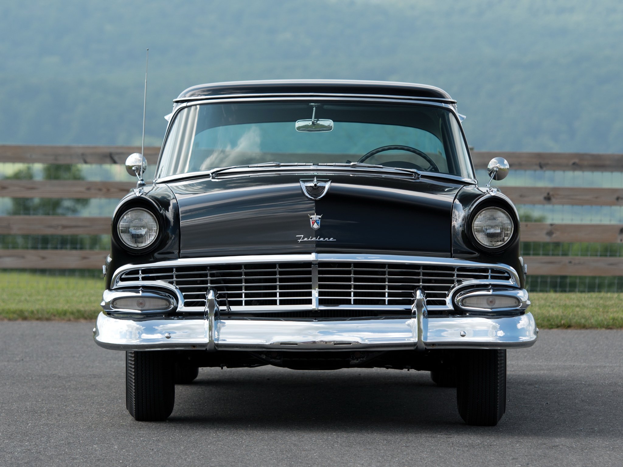 1956, Ford, Fairlane, Club, Sedan,  u6 70c , Retro Wallpaper