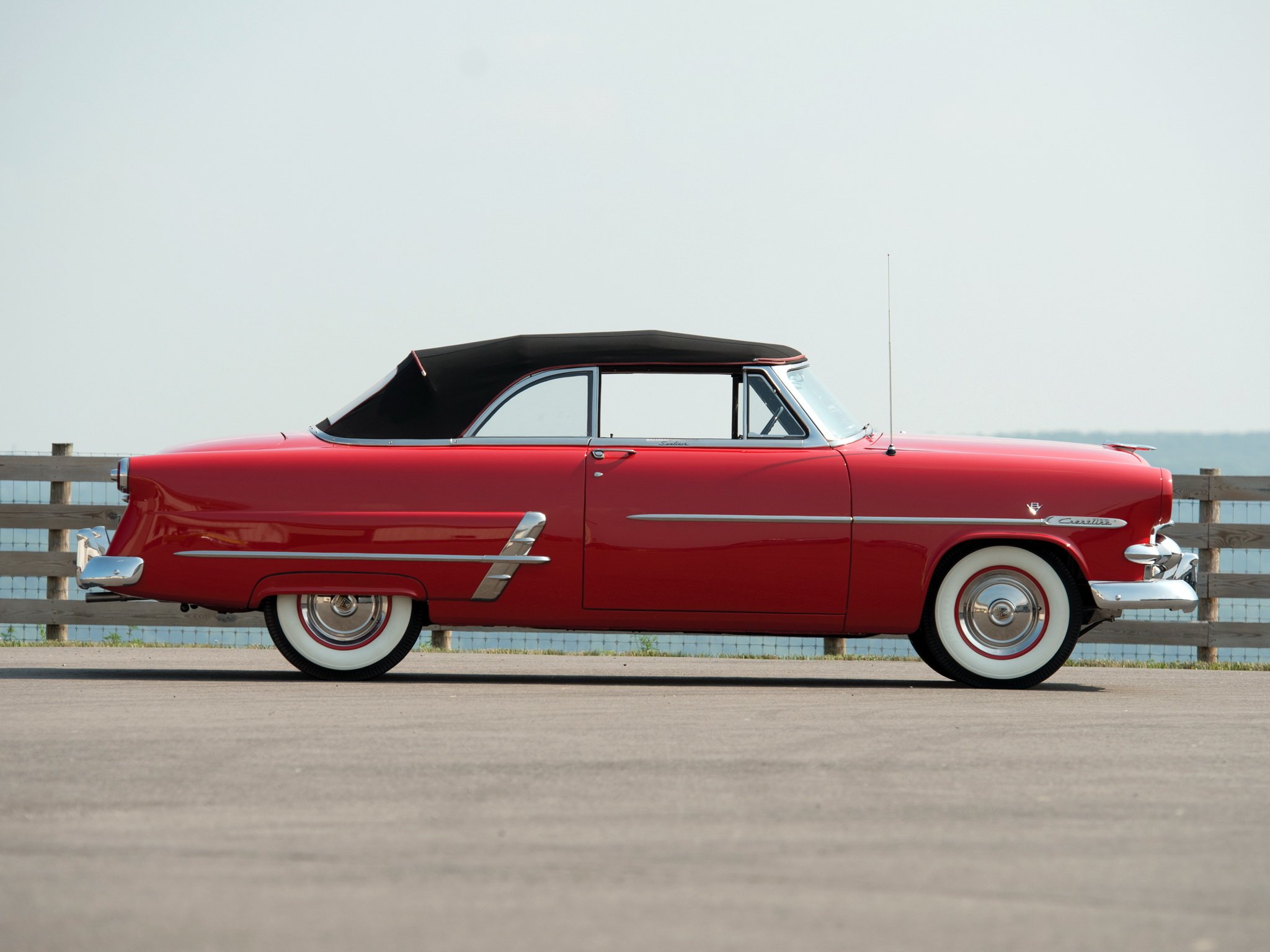 1953, Ford, Crestline, Sunliner, Convertible,  76b , Retro Wallpaper