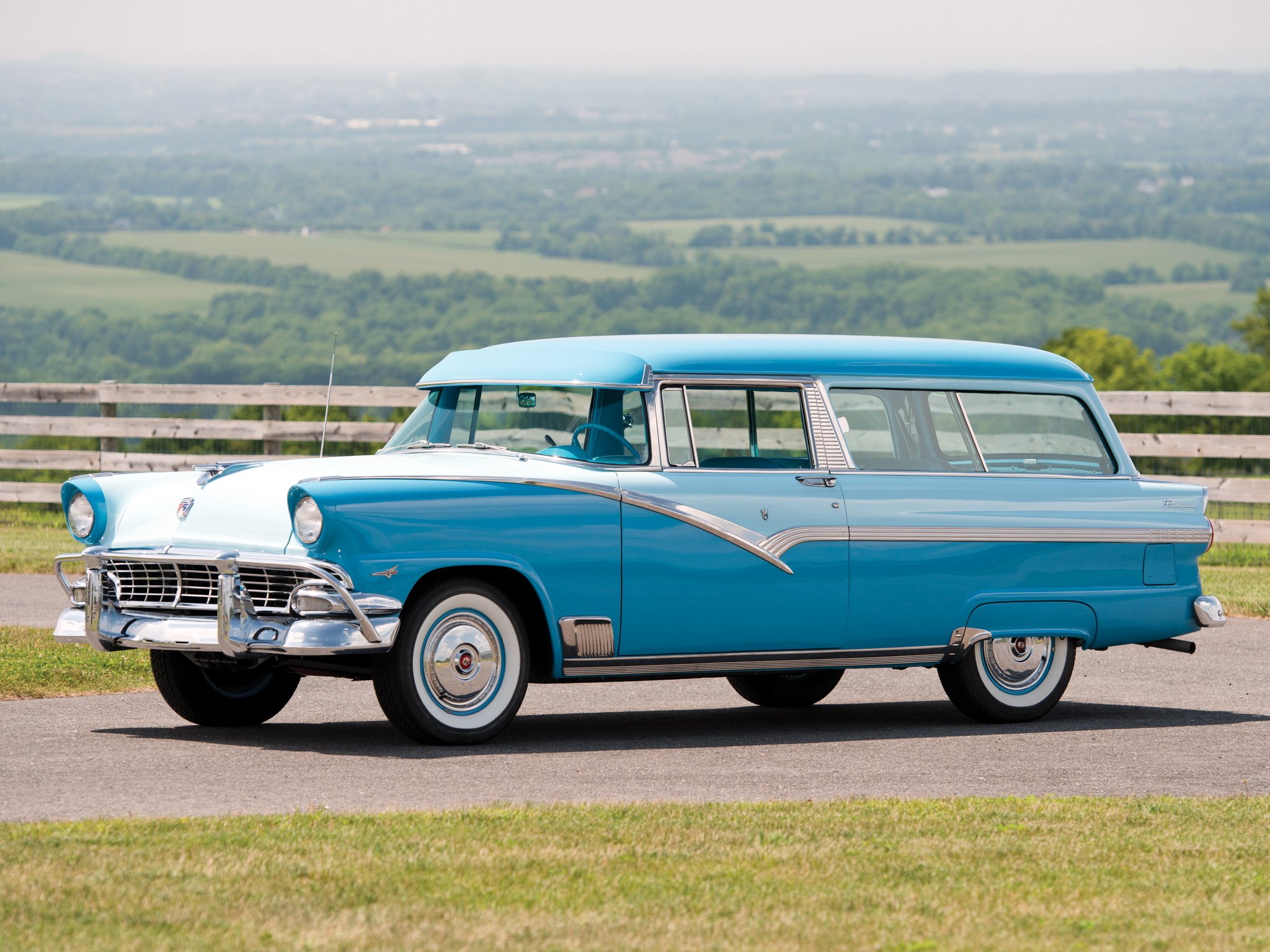 1956, Ford, Parklane, Stationwagon,  59c , Retro Wallpaper