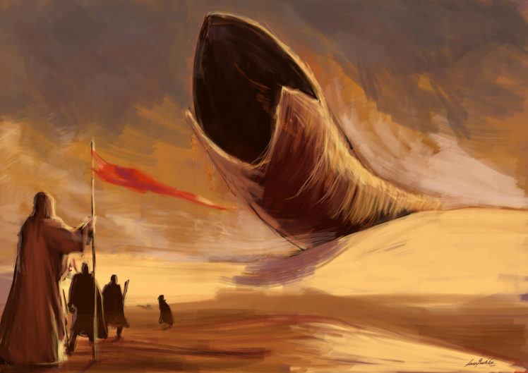 dune, Drawing, Monster, Shai hulud, Sci fi, Movies, Desert HD Wallpaper Desktop Background