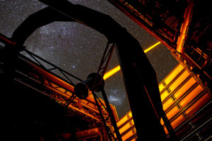 observatory, Night, Stars, Laser, Sky, Sci fi
