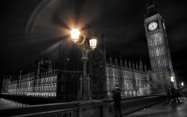 london, Big, Ben, Clock, Tower, Colorsplash, Lights, Building HD Wallpaper Desktop Background
