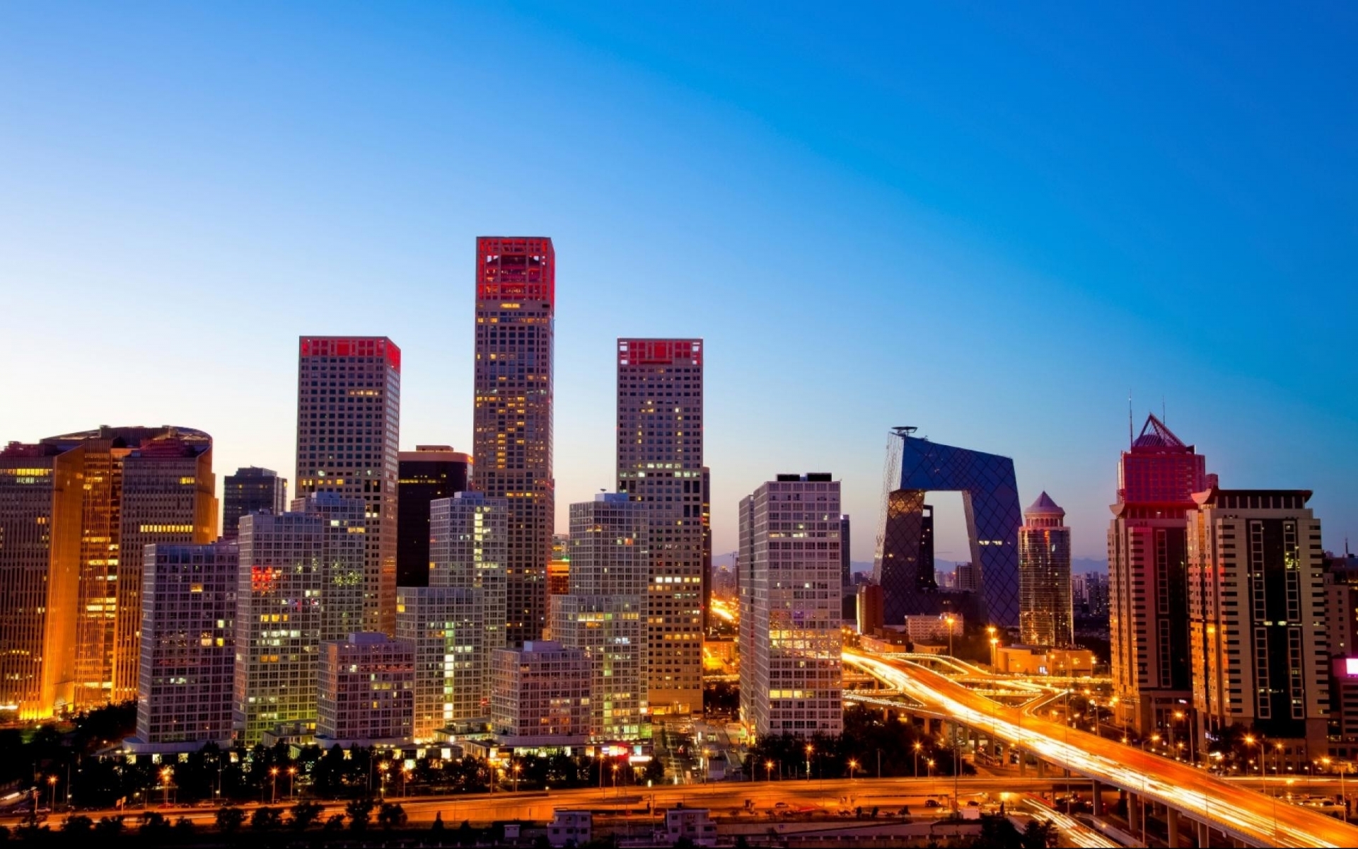 beijing, Buildings, Skyscrapers, Roads Wallpaper