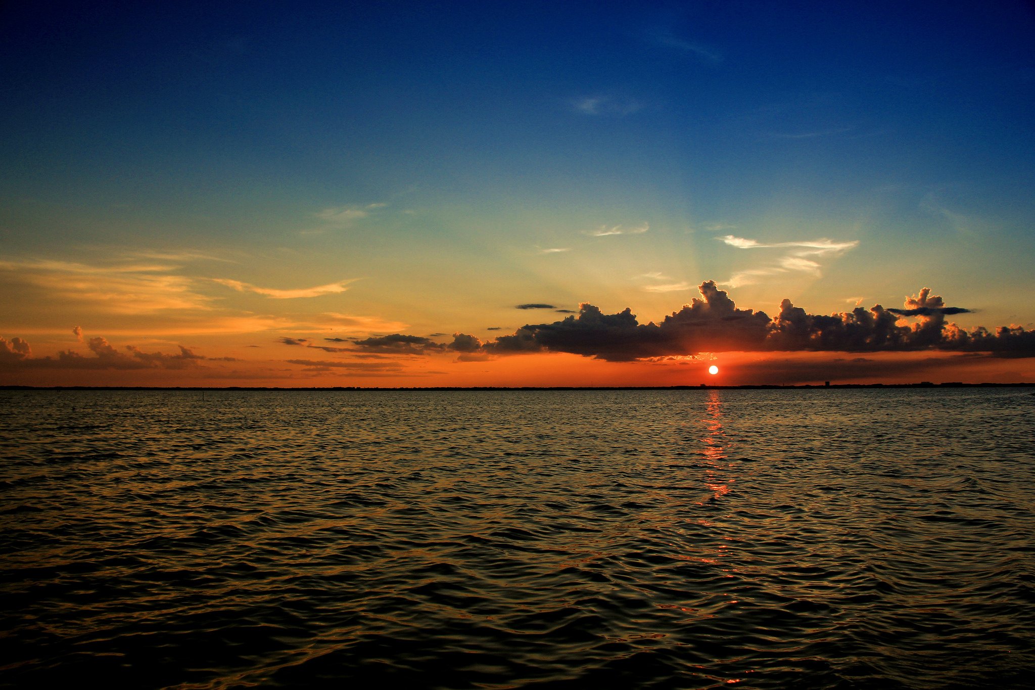 sunset, Daocean, Sea, Clouds, Brevard, Florida Wallpaper