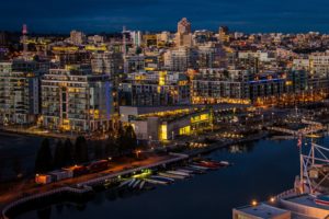 canada, River, Marina, Vancouver, Night, Cities