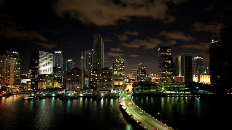 cityscapes, Usa, Florida, Skyscrapers, Miami, Bridges, Roads, Buildings HD Wallpaper Desktop Background